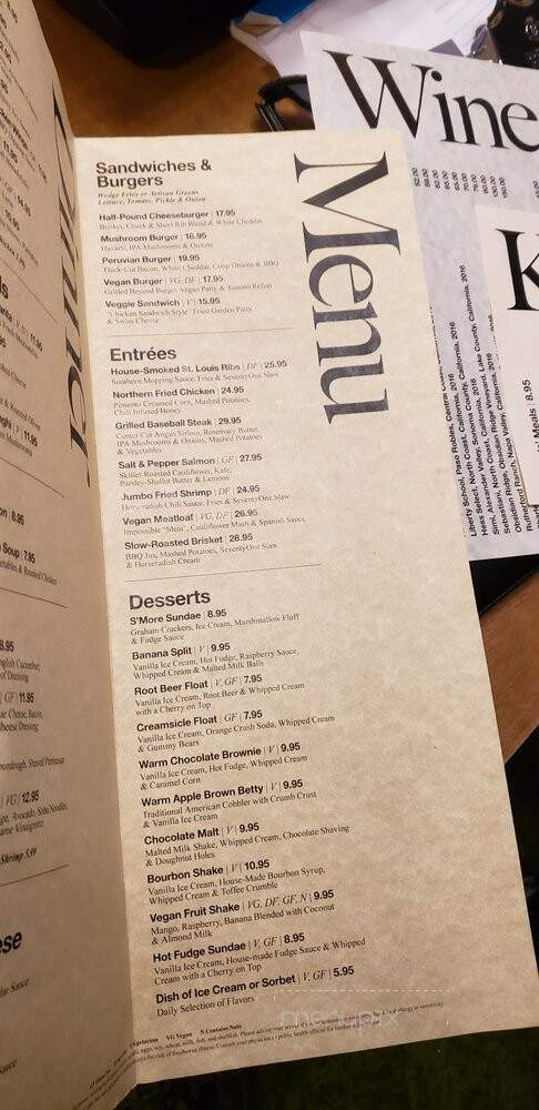 SeventyOne - Snowbird, UT menu_pic