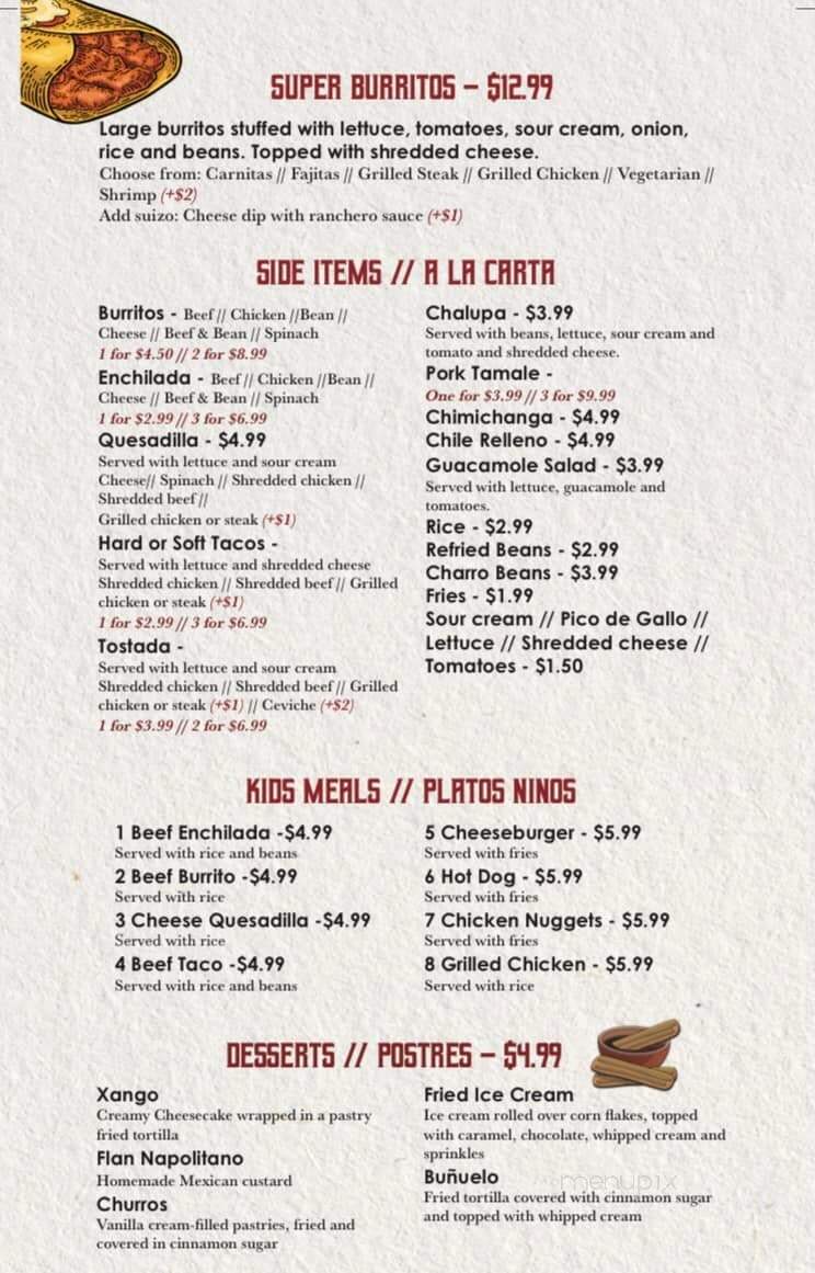 Los Cantaritos Mexican Grille - Medina, OH menu_pic