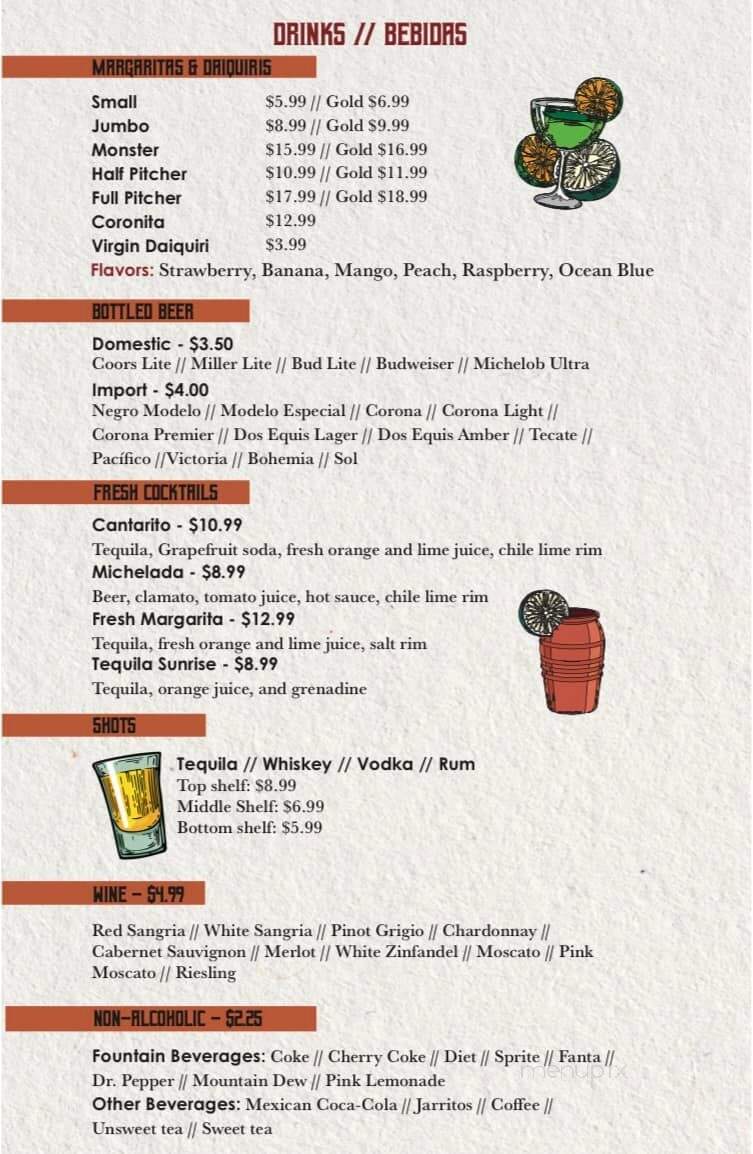 Los Cantaritos Mexican Grille - Medina, OH menu_pic