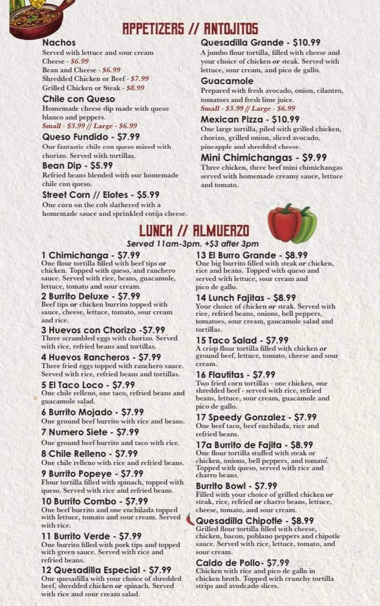 Los Cantaritos Mexican Grille - Medina, OH menu_pic