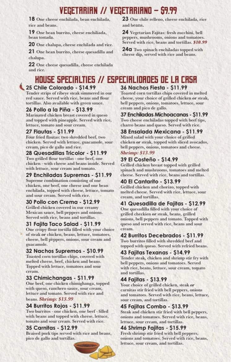 Los Cantaritos Mexican Grille - Medina, OH menu_pic