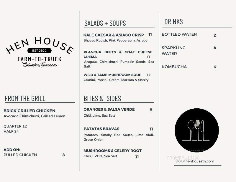 Hen House Food Truck - Columbia, TN menu_pic
