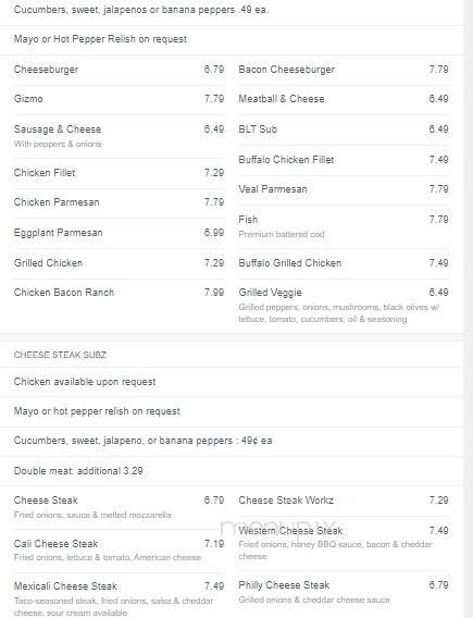 Zeiderelli's Pizza & Subs - Duncannon, PA menu_pic