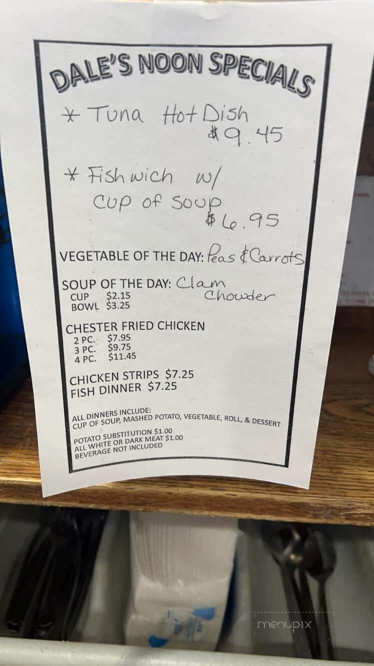 Dale's Cafe - Dunseith, ND menu_pic