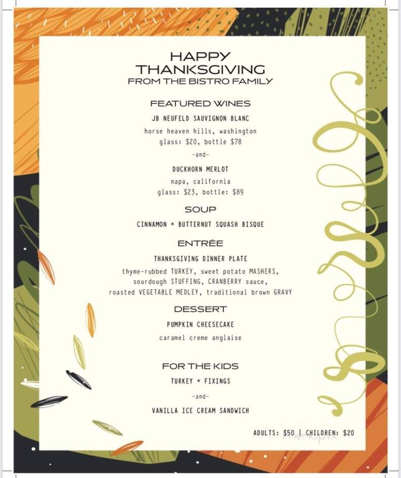 Bistro North - Dillon, CO menu_pic