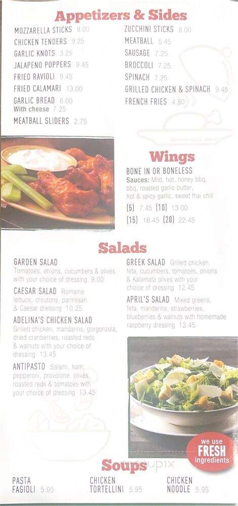 Adelinas Pizzeria - Lagrangeville, NY menu_pic