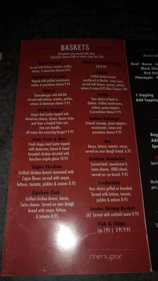 Wackos - Knoxville, IA menu_pic