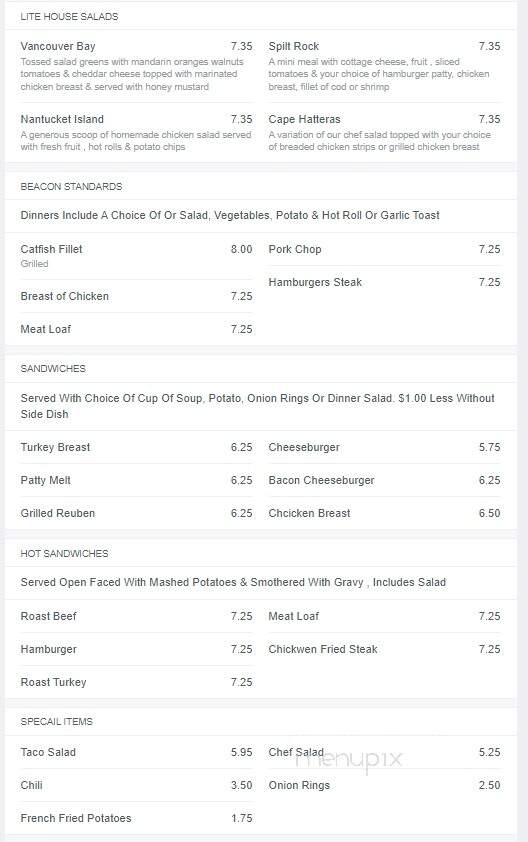 Beacon Restaurant - Wichita, KS menu_pic