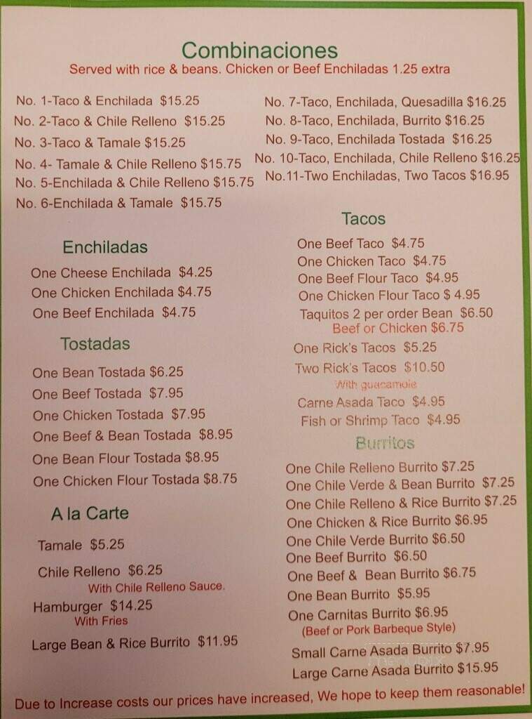 La Cabana Restaurant - Santa Paula, CA menu_pic