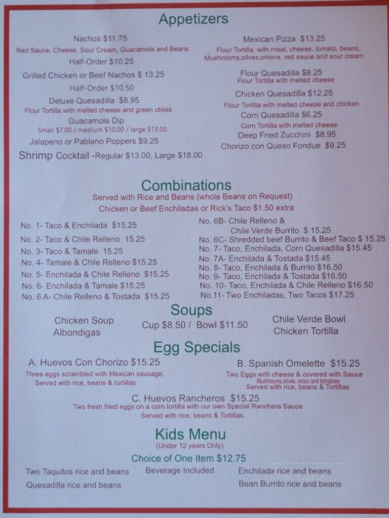 La Cabana Restaurant - Santa Paula, CA menu_pic