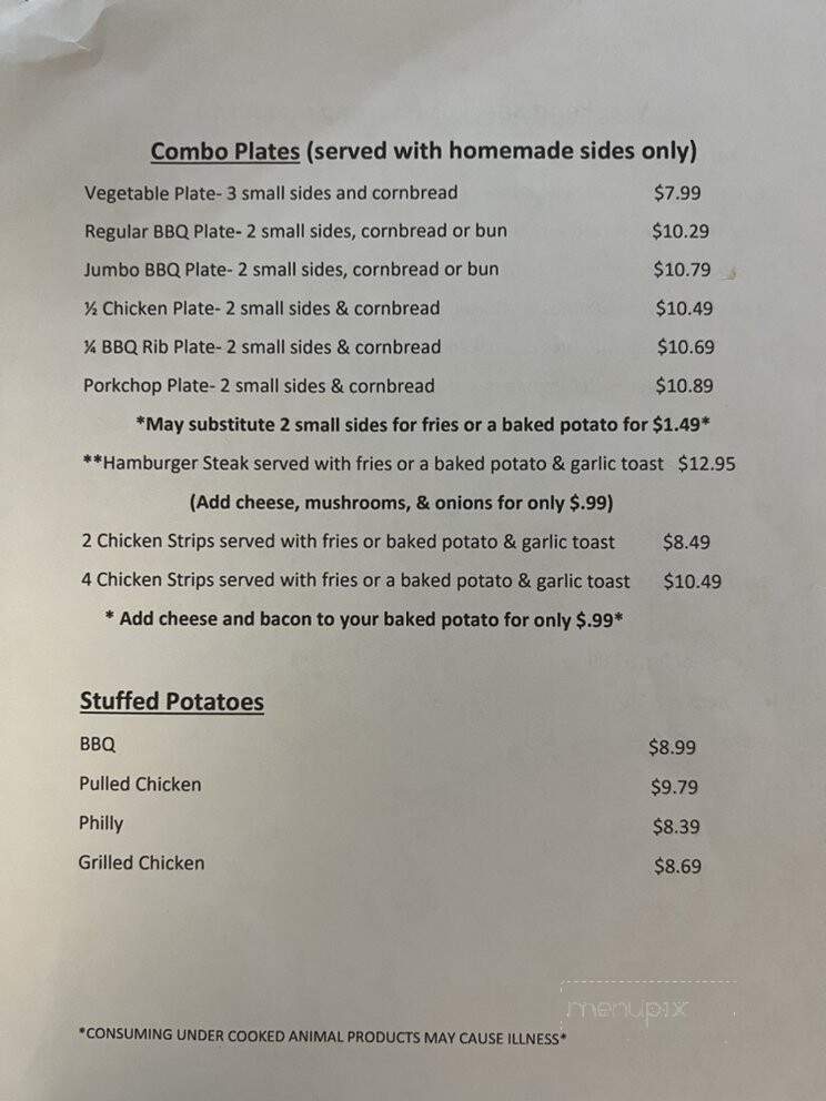 Papa's Old Fashioned BBQ - Erin, TN menu_pic