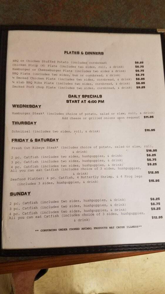 Papa's Old Fashioned BBQ - Erin, TN menu_pic