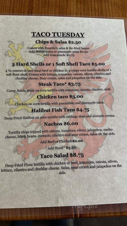 Cedar Side Inn - Vernonia, OR menu_pic