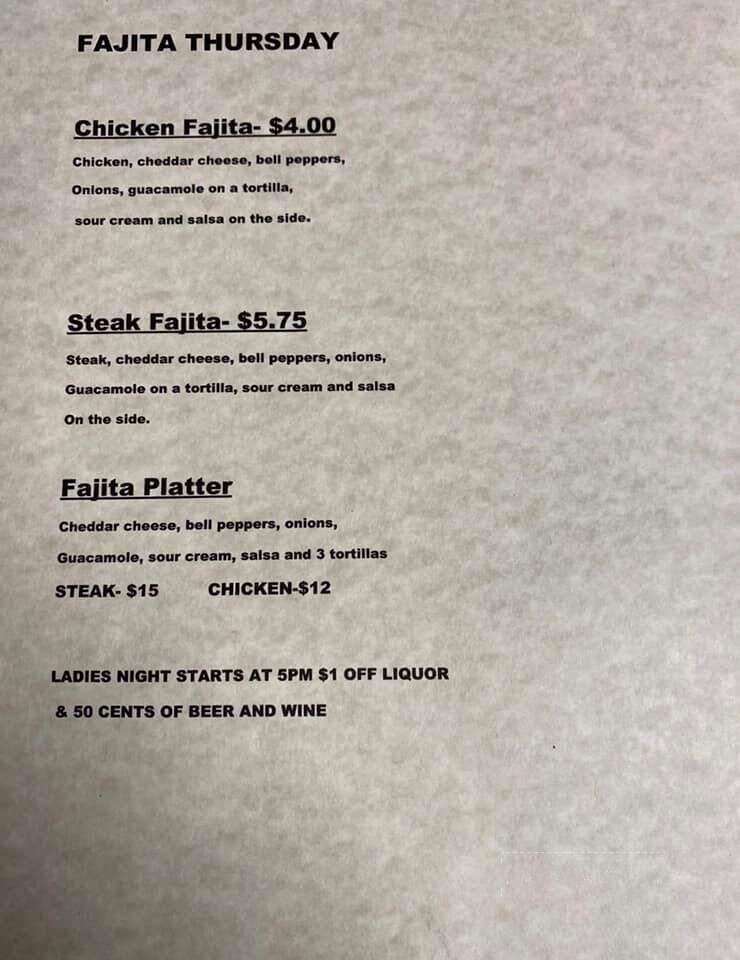 Cedar Side Inn - Vernonia, OR menu_pic