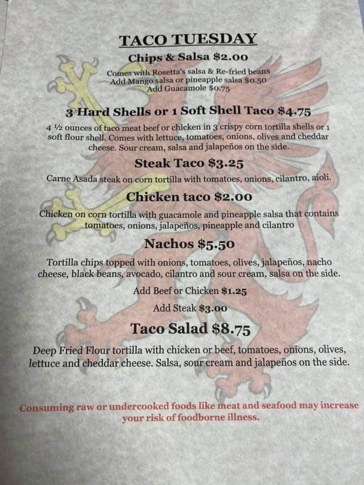 Cedar Side Inn - Vernonia, OR menu_pic