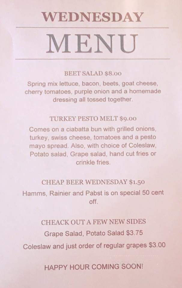 Cedar Side Inn - Vernonia, OR menu_pic