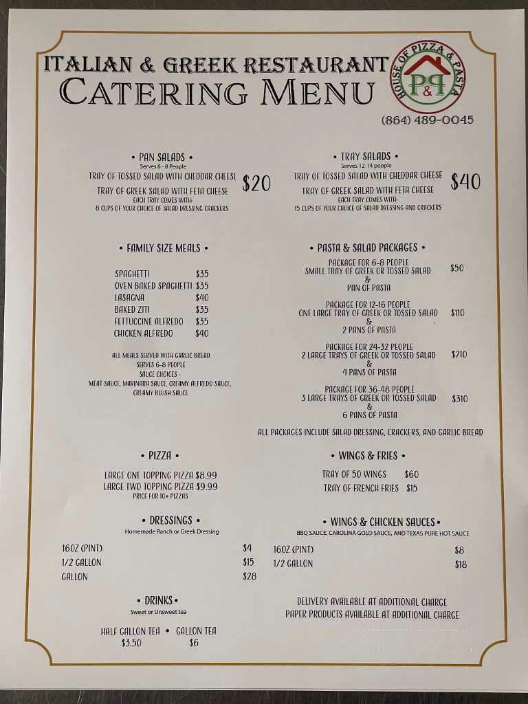 House Of Pizza & Pasta - Gaffney, SC menu_pic