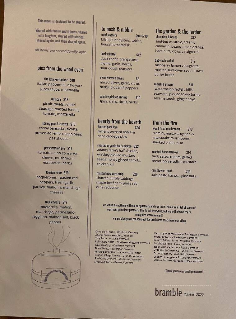 Bramble - Essex, VT menu_pic