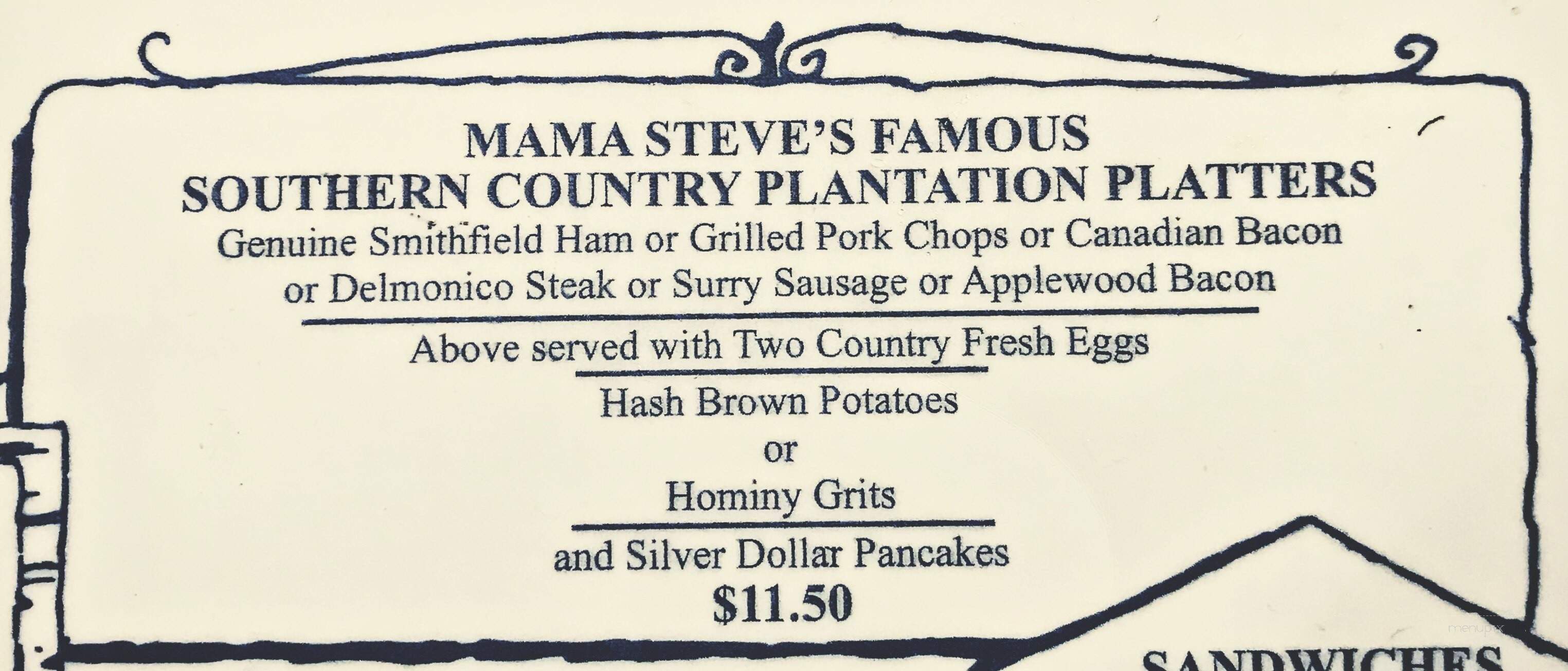 Mama Steve's House Of Pancakes - Williamsburg, VA menu_pic