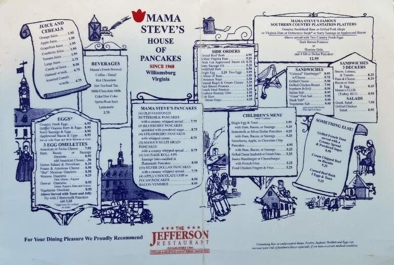 Mama Steve's House Of Pancakes - Williamsburg, VA menu_pic