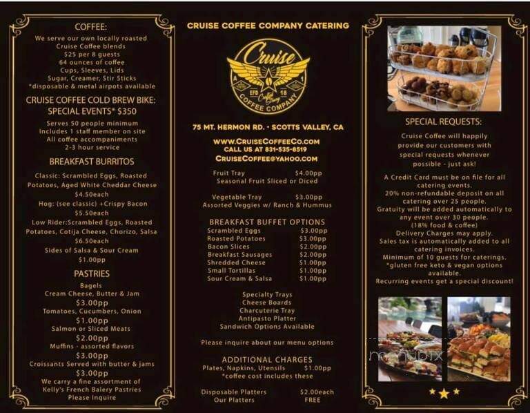 Cruise Coffee Cafe - Scotts Valley, CA menu_pic