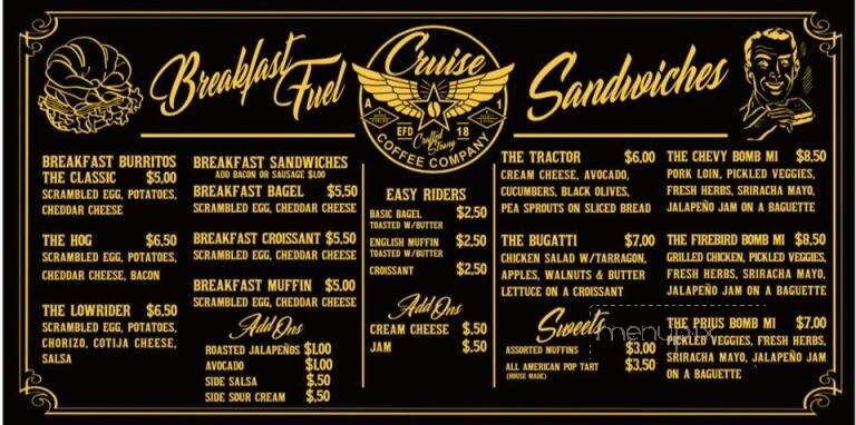 Cruise Coffee Cafe - Scotts Valley, CA menu_pic