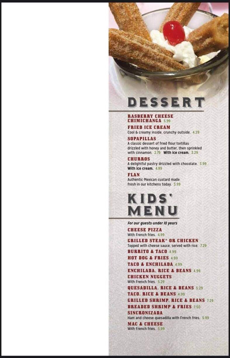 The Nopal - NEW PALESTINE, IN menu_pic