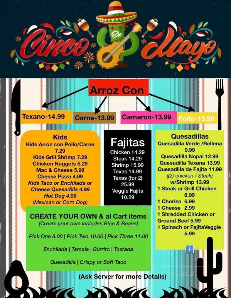 The Nopal - NEW PALESTINE, IN menu_pic