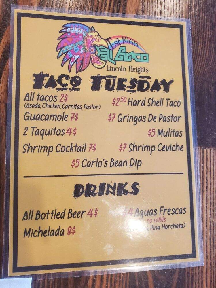 El Arco No 2 - Los Angeles, CA menu_pic
