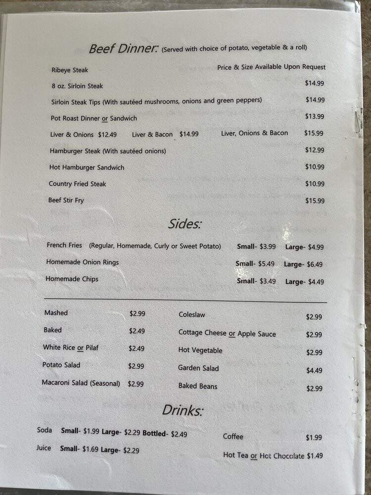 Elm Tree Diner - Houlton, ME menu_pic