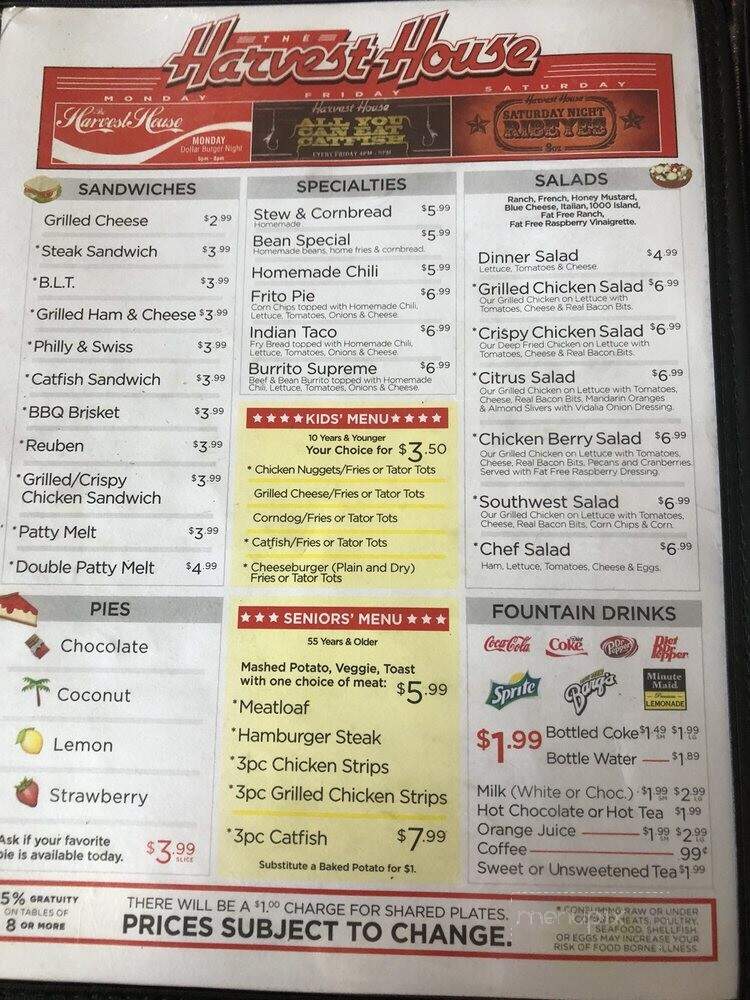 Harvest House Inn - Kansas, OK menu_pic