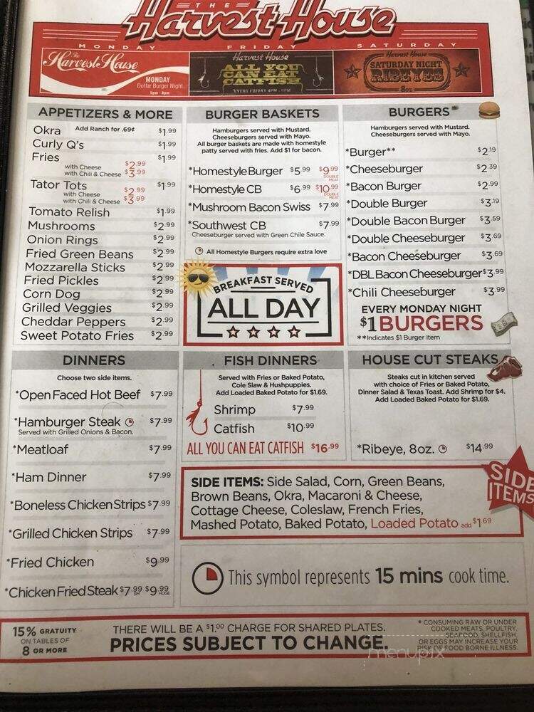 Harvest House Inn - Kansas, OK menu_pic