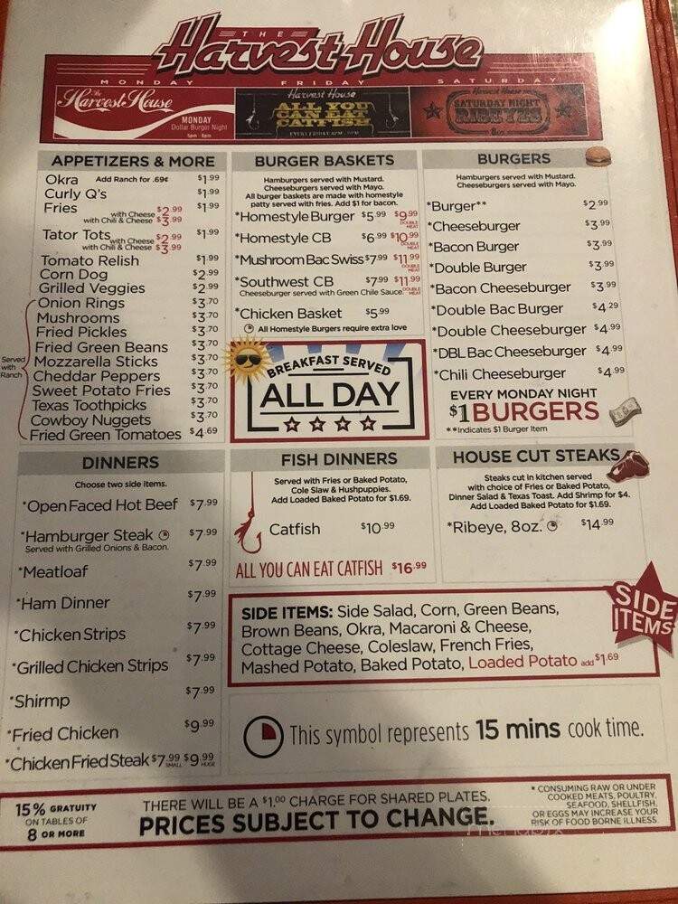 Harvest House Inn - Kansas, OK menu_pic