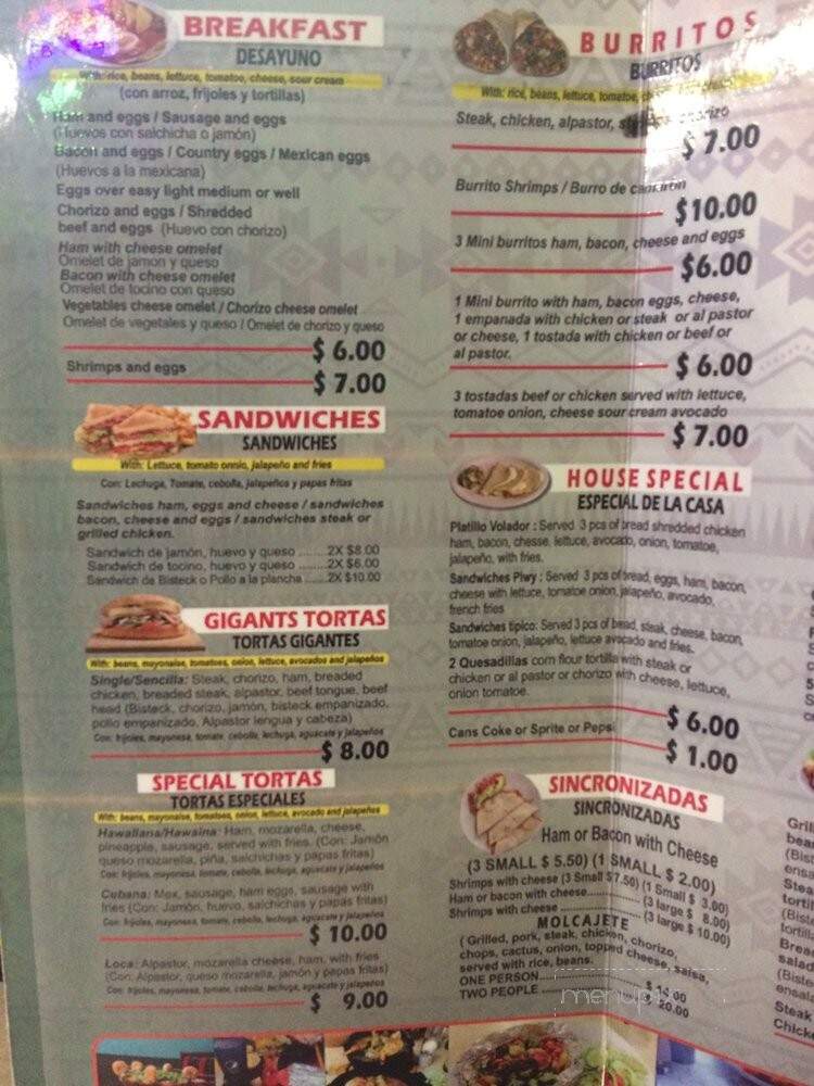 El Sorullo - Newberry, SC menu_pic