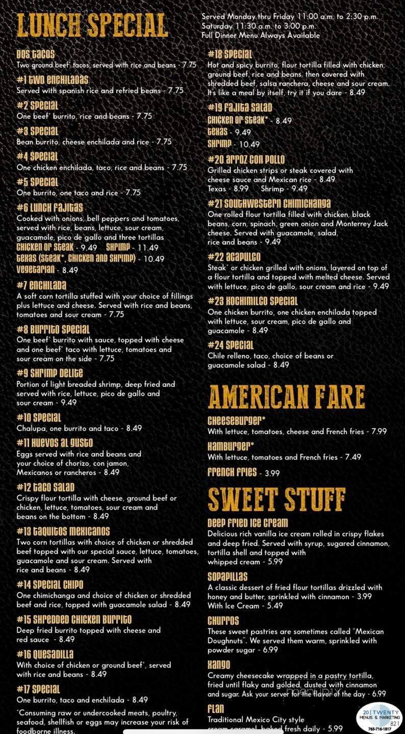 Dorados Mexican Grill & Bar - Hudsonville, MI menu_pic