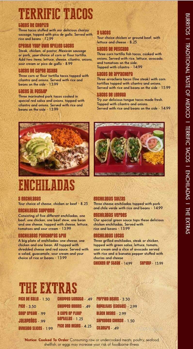 Dorados Mexican Grill & Bar - Hudsonville, MI menu_pic