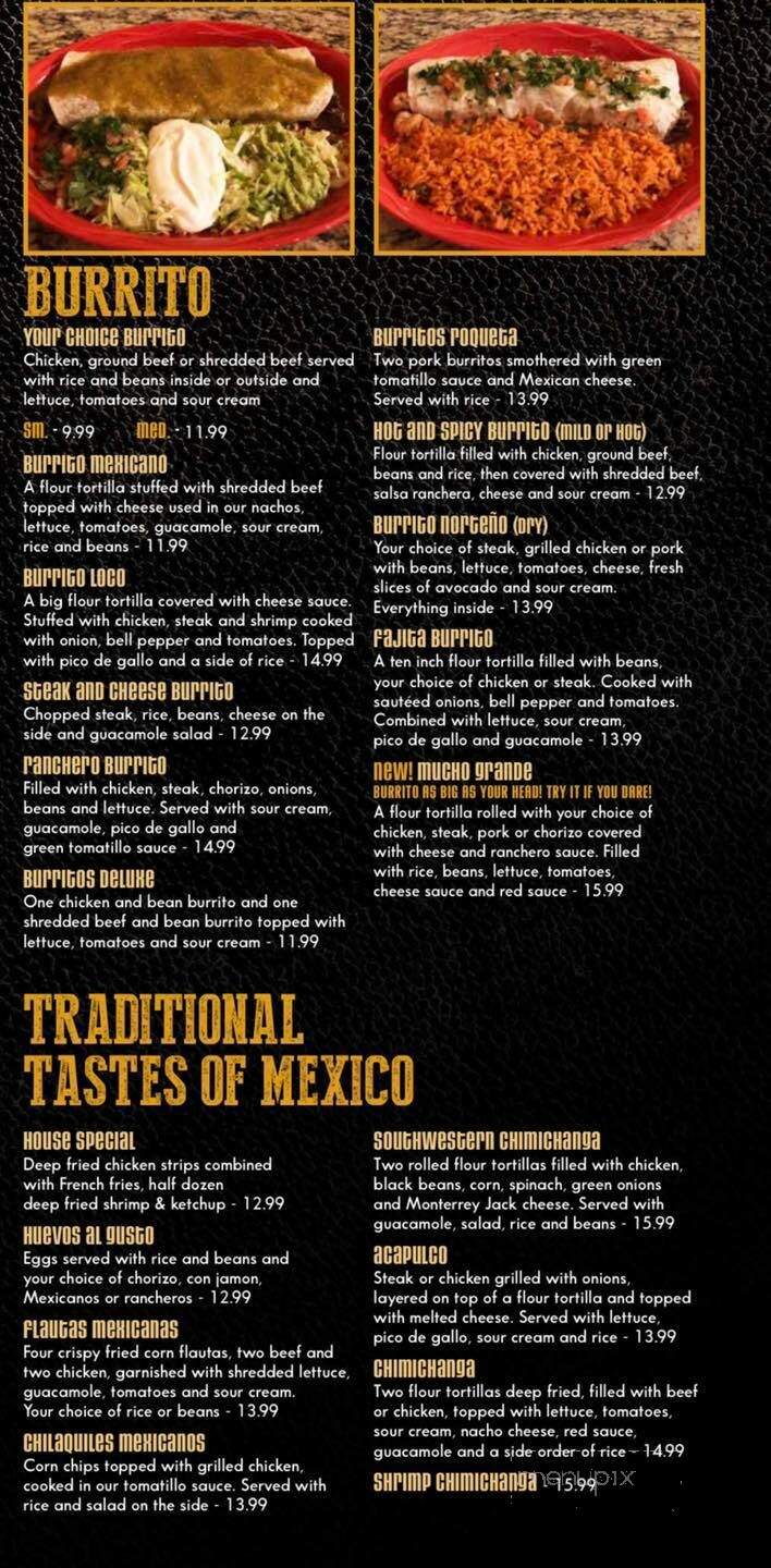 Dorados Mexican Grill & Bar - Hudsonville, MI menu_pic