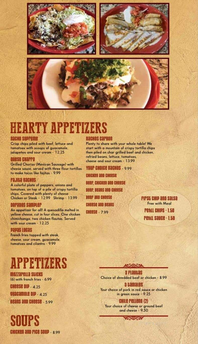 Dorados Mexican Grill & Bar - Hudsonville, MI menu_pic