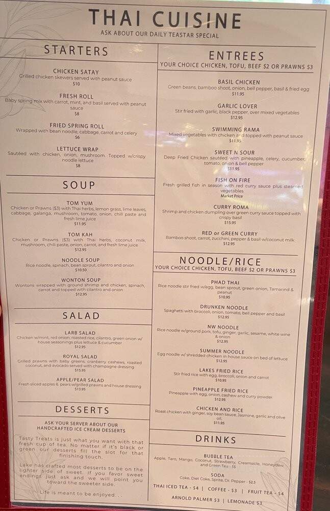 Tea Star Cafe - Spartanburg, SC menu_pic