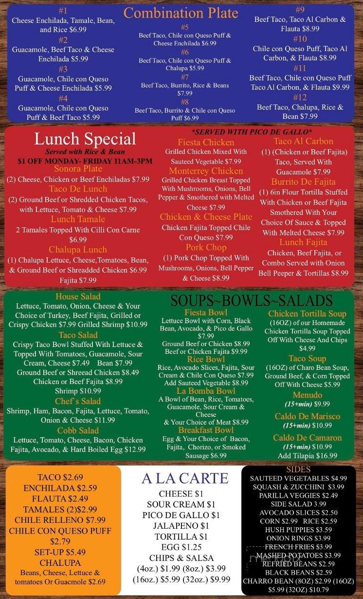 Diaz Tex-Mex - Hillsboro, TX menu_pic