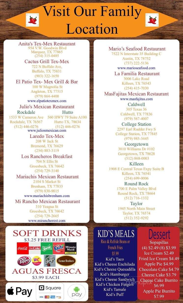Diaz Tex-Mex - Hillsboro, TX menu_pic