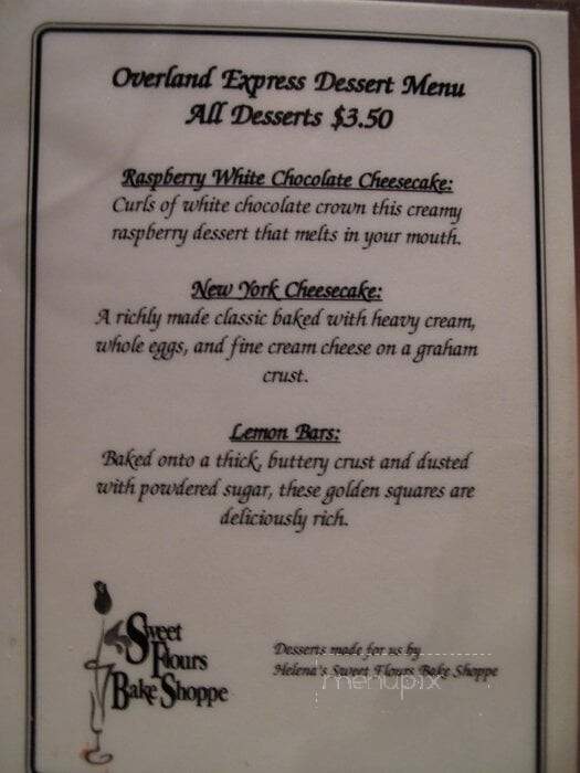 Overland Express - Helena, MT menu_pic
