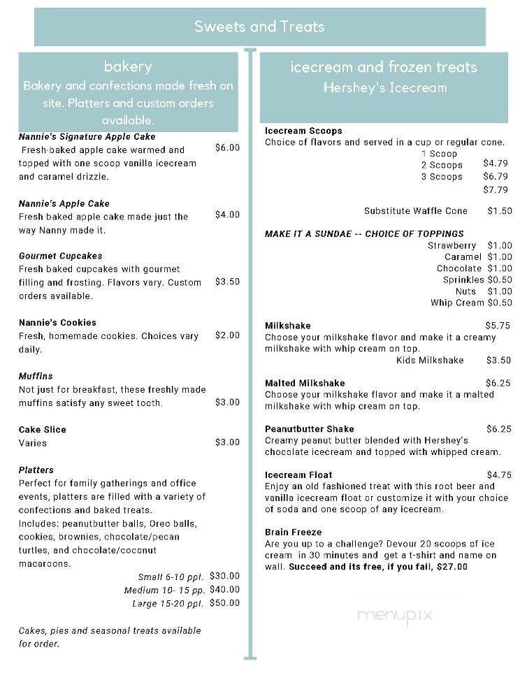 Nannie's Kitchen - Saint George, SC menu_pic