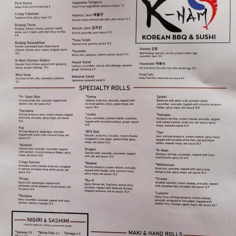 K-Nam Korean BBQ & Sushi - Sarasota, FL