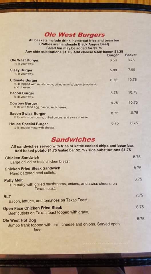 Ole' West Bean & Burger - Malakoff, TX