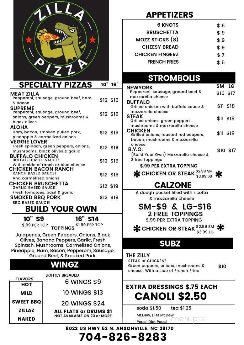 Zilla Pizza - Ansonville, NC