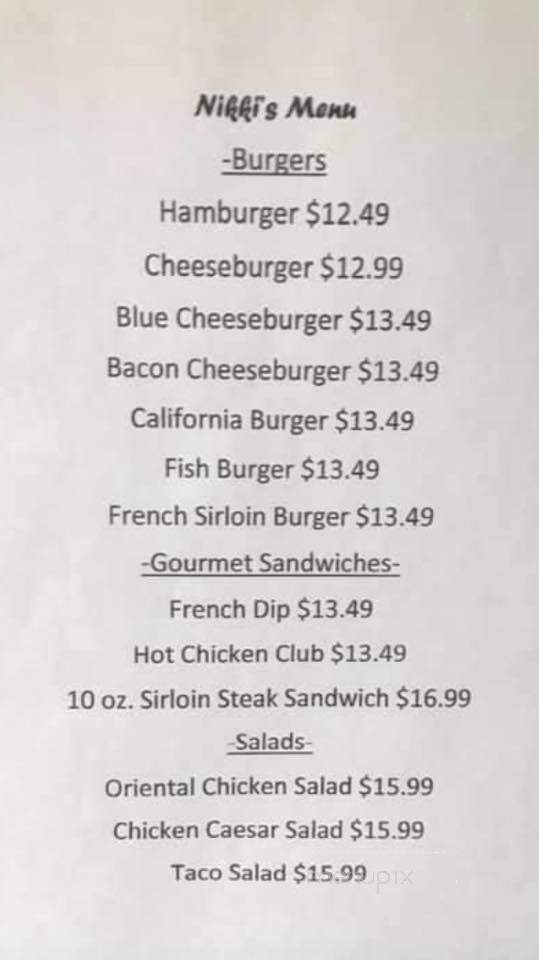Nikki's - Covington, WA menu_pic