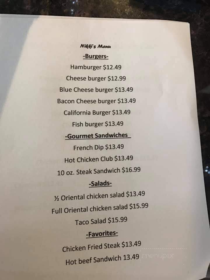 Nikki's - Covington, WA menu_pic