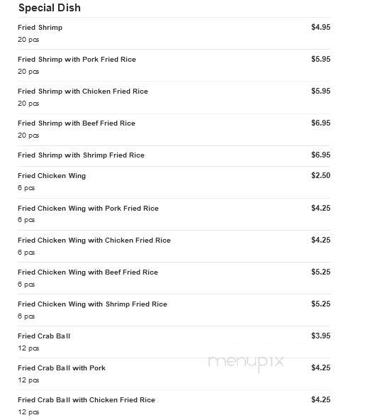 Chopsticks Buffet - Clinton, MS menu_pic
