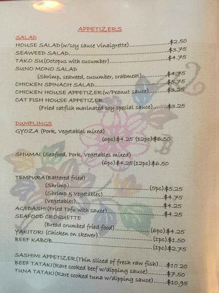 Yakitori House - Jacksonville, NC menu_pic